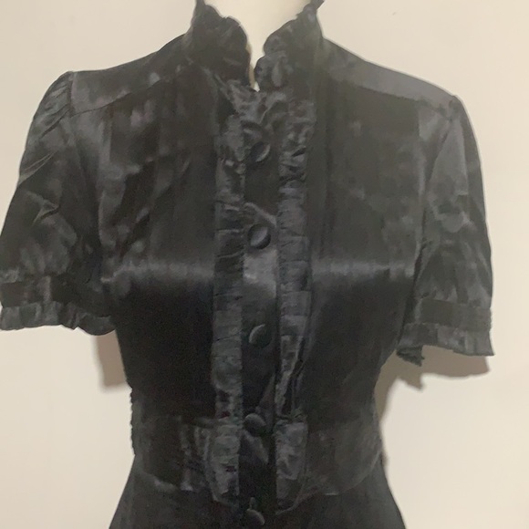 Bebe black silk button up top - Picture 5 of 7